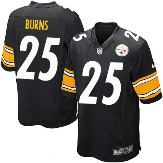 Men's Nike Pittsburgh Steelers 25 Artie Burns Game Black Team Color NFL Jersey