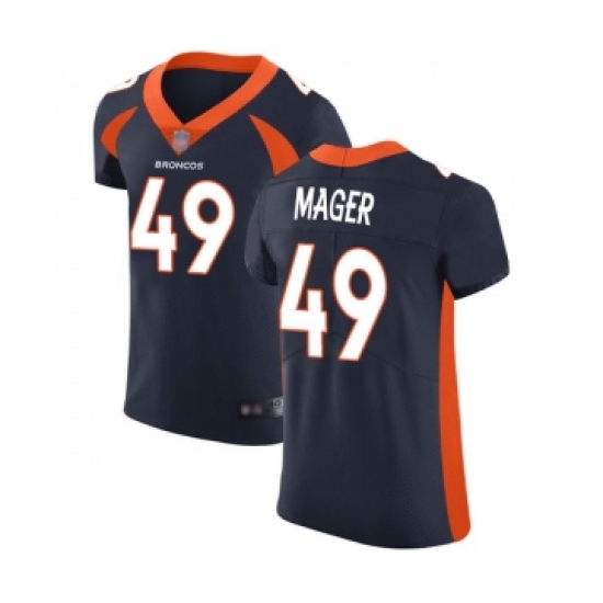 Men's Denver Broncos 49 Craig Mager Navy Blue Alternate Vapor Untouchable Elite Player Football Jersey