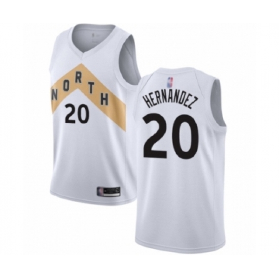 Men's Toronto Raptors 20 Dewan Hernandez Authentic White Basketball Jersey - City Edition