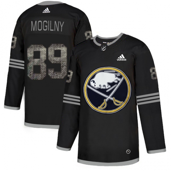 Men's Adidas Buffalo Sabres 89 Alexander Mogilny Black Authentic Classic Stitched NHL Jersey