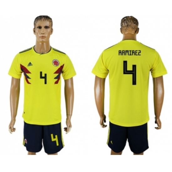 Colombia 4 Ramirez Home Soccer Country Jersey
