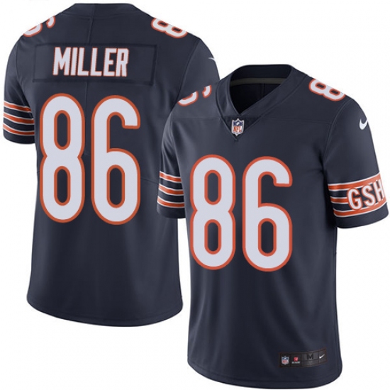Men's Nike Chicago Bears 86 Zach Miller Navy Blue Team Color Vapor Untouchable Limited Player NFL Jersey