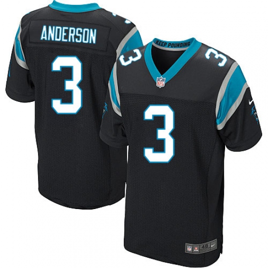 Men's Nike Carolina Panthers 3 Derek Anderson Elite Black Team Color NFL Jersey