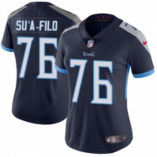 Women's Nike Tennessee Titans 76 Xavier Su'a-Filo Navy Blue Team Color Vapor Untouchable Elite Player NFL Jersey