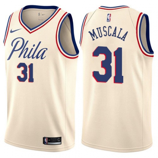 Youth Nike Philadelphia 76ers 31 Mike Muscala Swingman Cream NBA Jersey - City Edition