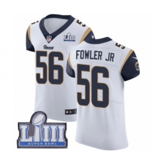 Men's Nike Los Angeles Rams 56 Dante Fowler Jr White Vapor Untouchable Elite Player Super Bowl LIII Bound NFL Jersey