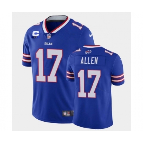 Men's Buffalo Bills 17 Josh Allen With C Patch Royal Vapor Untouchable Limited Stitched Jersey