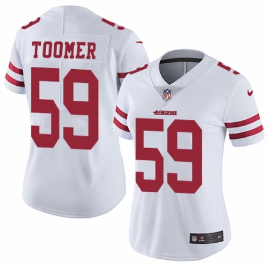 Women's Nike San Francisco 49ers 59 Korey Toomer White Vapor Untouchable Limited Player NFL Jersey