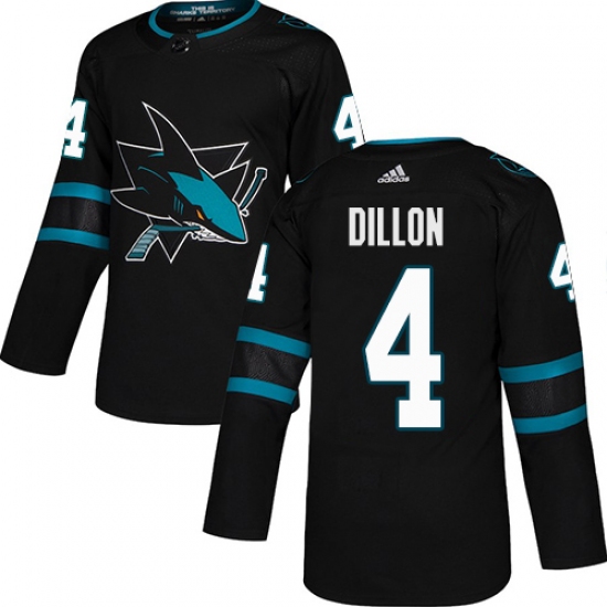 Men's Adidas San Jose Sharks 4 Brenden Dillon Premier Black Alternate NHL Jersey