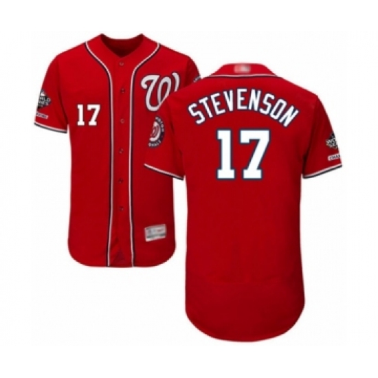 Men's Washington Nationals 17 Andrew Stevenson Red Alternate Flex Base Authentic Collection 2019 World Series Champions Baseball Jersey