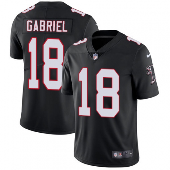 Men's Nike Atlanta Falcons 18 Taylor Gabriel Black Alternate Vapor Untouchable Limited Player NFL Jersey