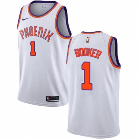 Men's Nike Phoenix Suns 1 Devin Booker Authentic NBA Jersey - Association Edition