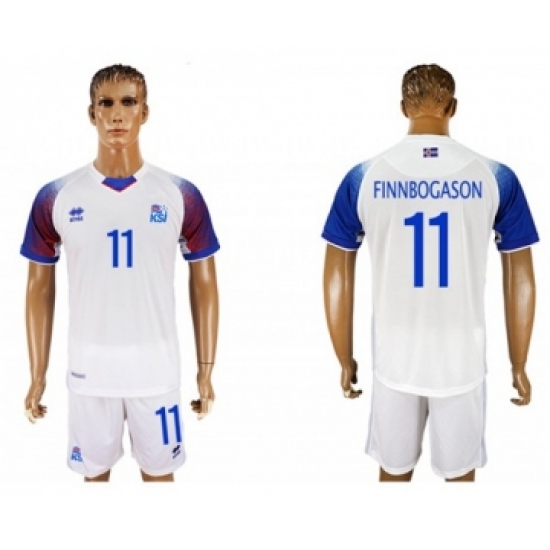Iceland 11 Finnbogason Away Soccer Country Jersey