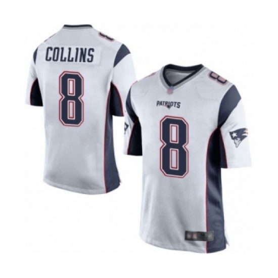 Men's New England Patriots 8 Jamie Collins Game White Football Jersey