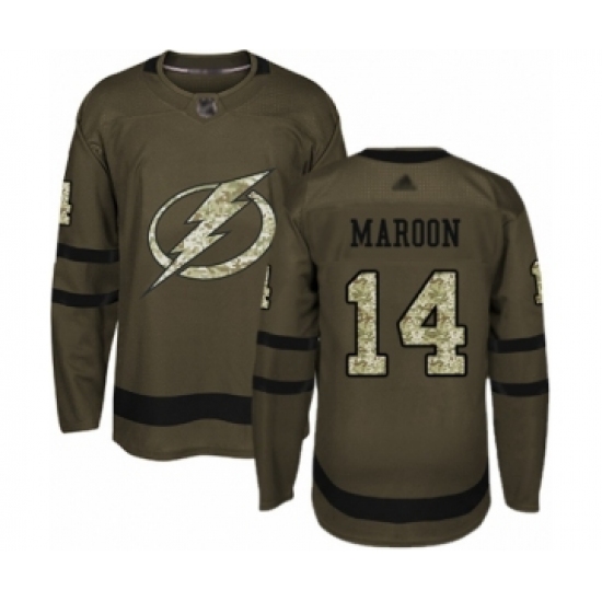 Men's Tampa Bay Lightning 14 Patrick Maroon Authentic Green Salute to Service Hockey Jersey