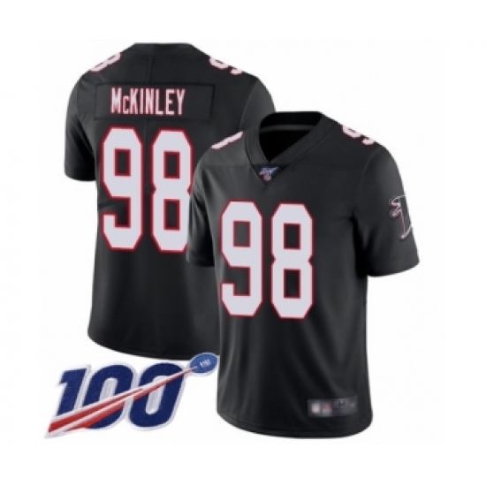 Men's Atlanta Falcons 98 Takkarist McKinley Black Alternate Vapor Untouchable Limited Player 100th Season Football Jersey