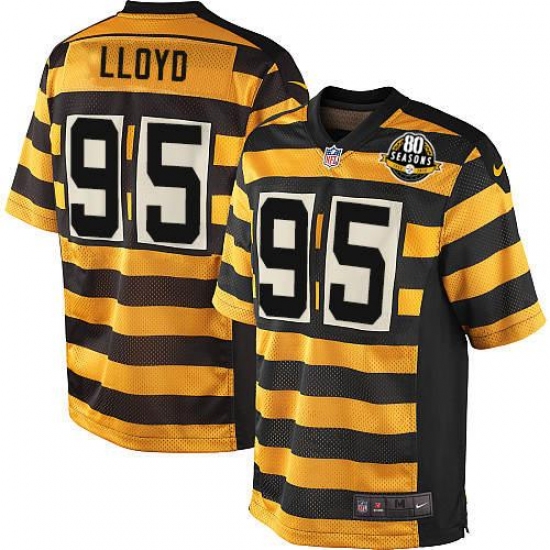 Youth Nike Pittsburgh Steelers 95 Greg Lloyd Limited Yellow/Black Alternate 80TH Anniversary Throwback NFL Jersey