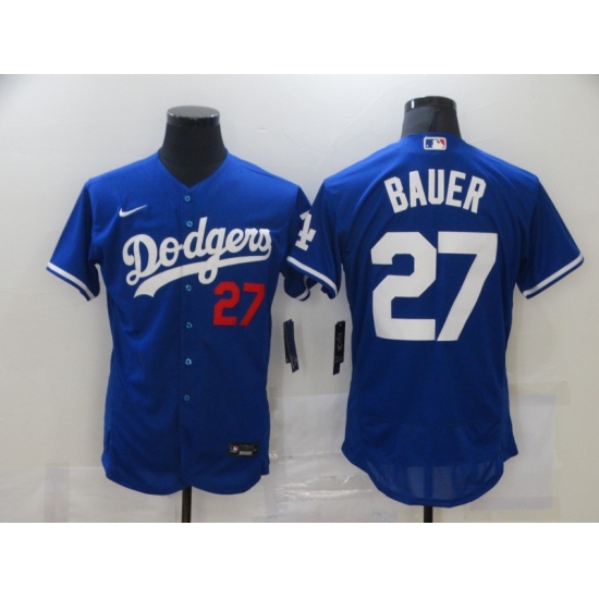 Men's Los Angeles Dodgers 27 Trevor Bauer Blue Nike Home Alternate Official Replica Player Jersey