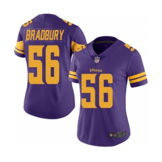 Women's Minnesota Vikings 56 Garrett Bradbury Limited Purple Rush Vapor Untouchable Football Jersey
