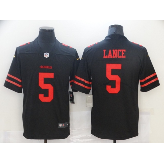 Men's San Francisco 49ers 5 Trey Lance Black Nike Scarlet Player Limited Jersey