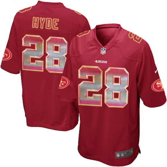 Youth Nike San Francisco 49ers 28 Carlos Hyde Limited Red Strobe NFL Jersey
