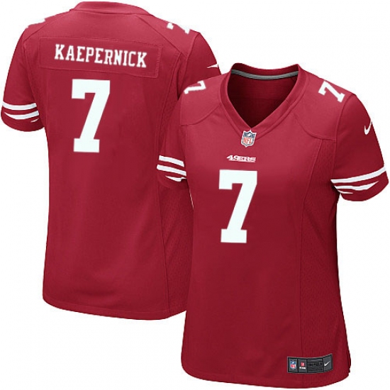 Women's Nike San Francisco 49ers 7 Colin Kaepernick Game Red Team Color NFL Jersey