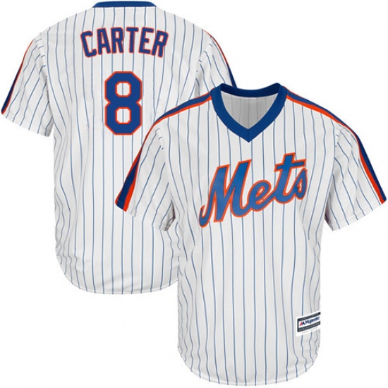 Men's Majestic New York Mets 8 Gary Carter Replica White Alternate Cool Base MLB Jersey