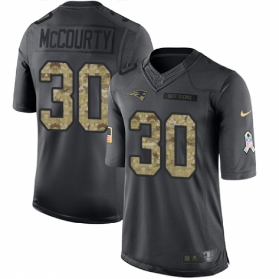 Men's Nike New England Patriots 30 Jason McCourty Limited Black 2016 Salute to Service NFL Jersey