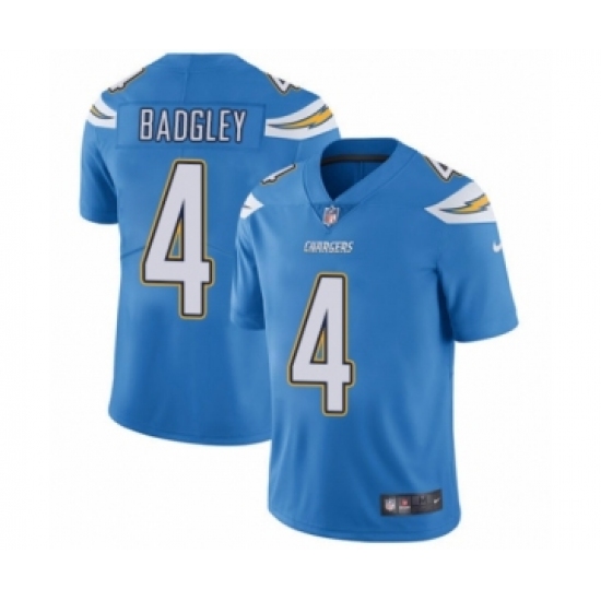 Men's Nike Los Angeles Chargers 4 Michael Badgley Electric Blue Alternate Vapor Untouchable Limited Player NFL Jersey