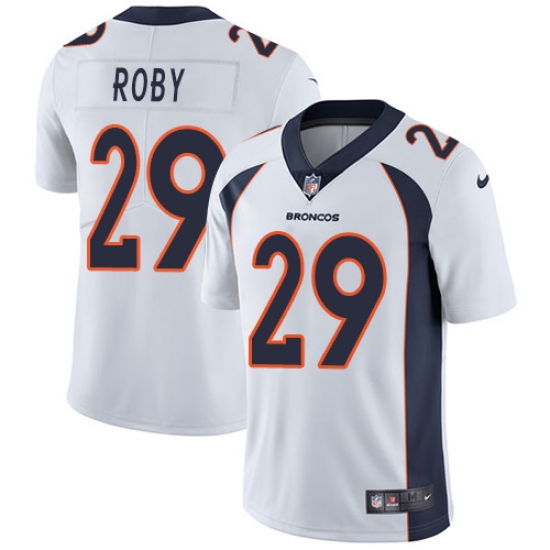 Men's Nike Denver Broncos 29 Bradley Roby White Vapor Untouchable Limited Player NFL Jersey