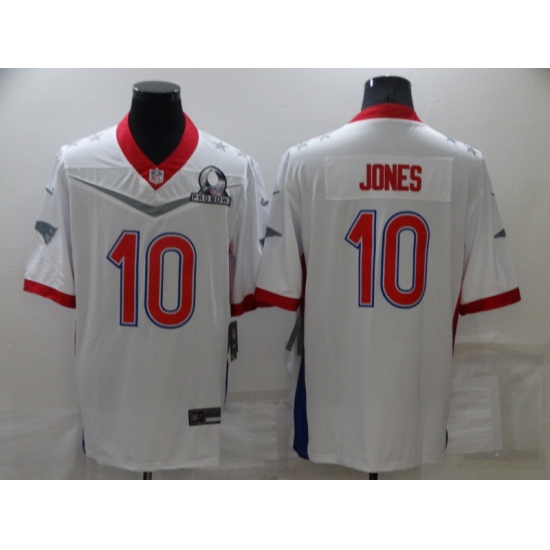 Men's New England Patriots 10 Mac Jones White Royal 2022 NFC Pro Bowl Limited Player Jersey