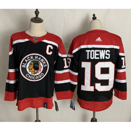 Men's Chicago Blackhawks 19 Jonathan Toews Black 2020-21 Special Edition Replica Player Jersey