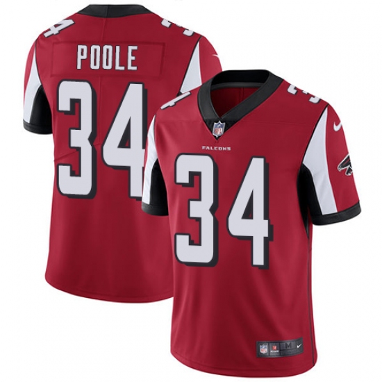 Men's Nike Atlanta Falcons 34 Brian Poole Red Team Color Vapor Untouchable Limited Player NFL Jersey