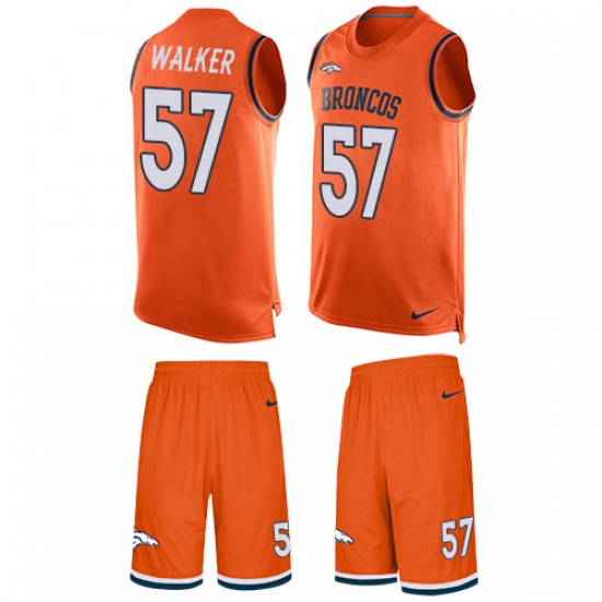 Men's Nike Denver Broncos 57 Demarcus Walker Limited Orange Tank Top Suit NFL Jersey
