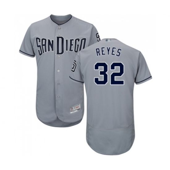 Men's San Diego Padres 32 Franmil Reyes Authentic Grey Road Cool Base Baseball Jersey