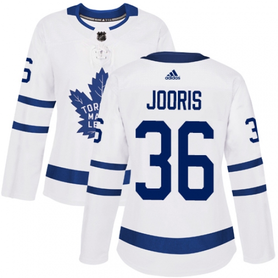 Women's Adidas Toronto Maple Leafs 36 Josh Jooris Authentic White Away NHL Jersey