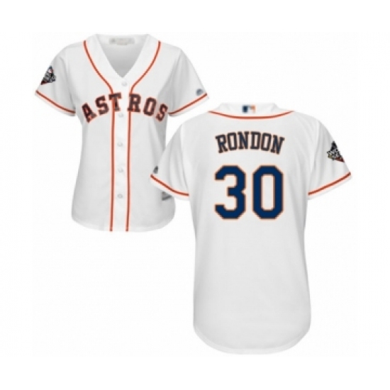 Women's Houston Astros 30 Hector Rondon Authentic White Home Cool Base 2019 World Series Bound Baseball Jersey