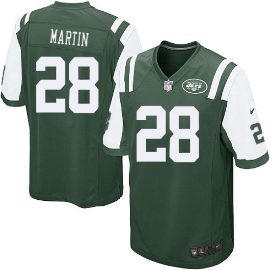 Men's Nike New York Jets 28 Curtis Martin Game Green Team Color NFL Jersey