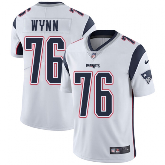 Men's Nike New England Patriots 76 Isaiah Wynn White Vapor Untouchable Limited Player NFL Jersey
