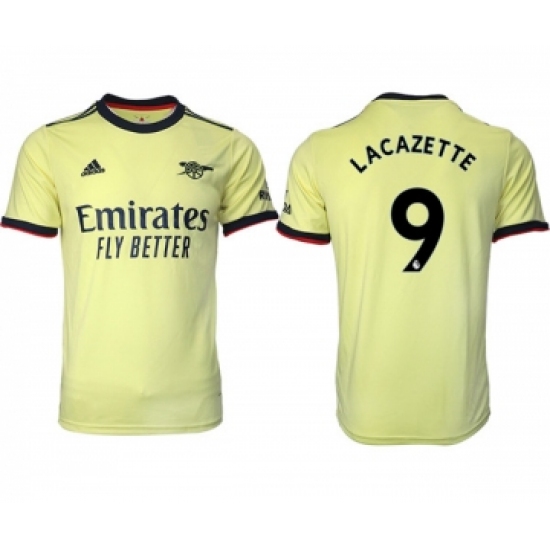 Arsenal F.C 9 Lacazette Yellow Away Soccer Jersey