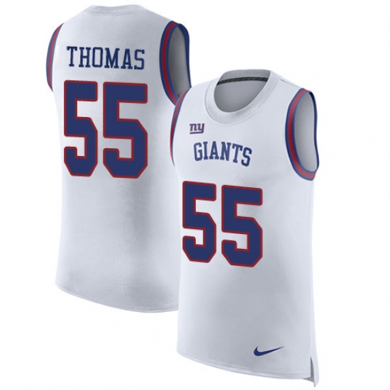 Men's Nike New York Giants 55 J.T. Thomas Limited White Rush Player Name & Number Tank Top NFL Jersey