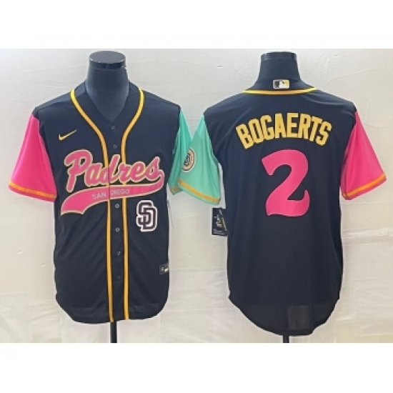 Men's San Diego Padres 2 Xander Bogaerts Brack NEW 2023 City Connect Cool Base Stitched Jersey 1