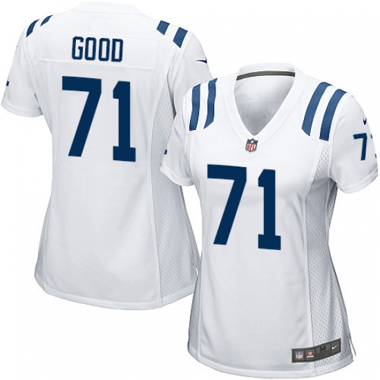 Women's Nike Indianapolis Colts 71 Denzelle Good Game White NFL Jersey
