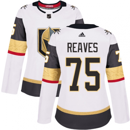 Women's Adidas Vegas Golden Knights 75 Ryan Reaves Authentic White Away NHL Jersey