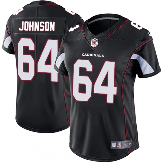 Women's Nike Arizona Cardinals 64 Dorian Johnson Elite Black Alternate NFL Jersey