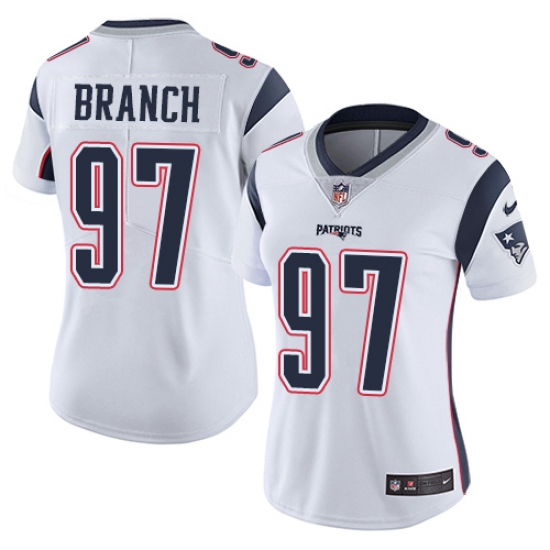 Women's Nike New England Patriots 97 Alan Branch White Vapor Untouchable Limited Player NFL Jersey