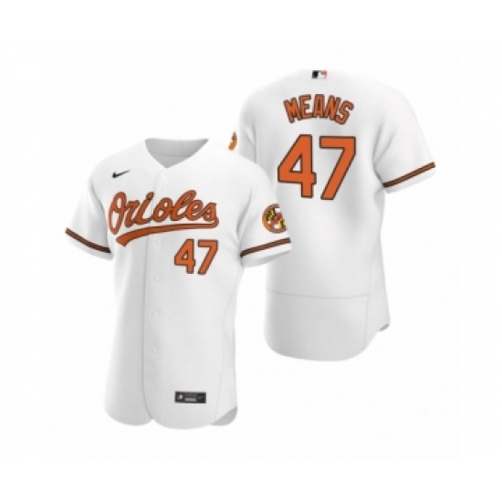 Men's Baltimore Orioles 47 John Means Nike White Authentic 2020 Home Jersey