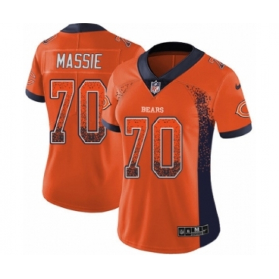 Women's Nike Chicago Bears 70 Bobby Massie Limited Orange Rush Drift Fashion NFL Jersey