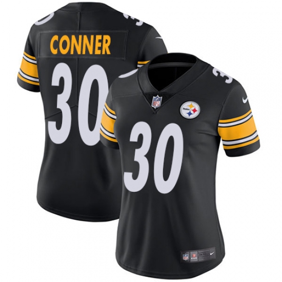 Women's Nike Pittsburgh Steelers 30 James Conner Black Team Color Vapor Untouchable Limited Player NFL Jersey