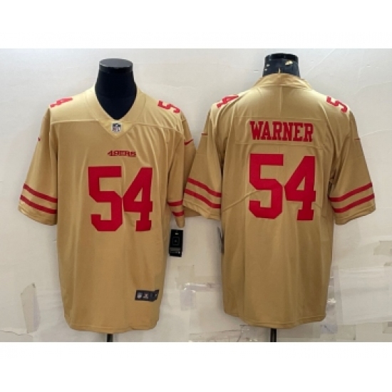 Men's San Francisco 49ers 54 Fred Warner Gold NEW 2022 Inverted Legend Stitched NFL Nike Limited Jersey